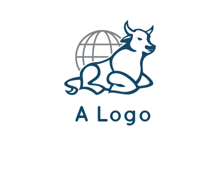 bull in front of globe logo