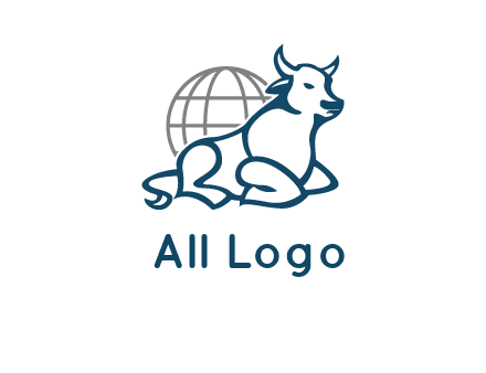 bull in front of globe logo