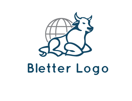 bull in front of globe logo