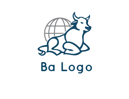 bull in front of globe logo