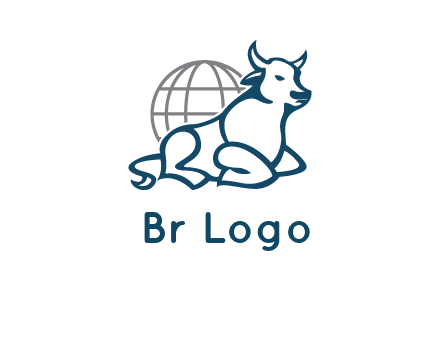 bull in front of globe logo