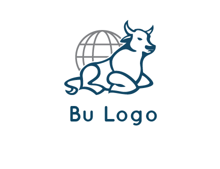 bull in front of globe logo