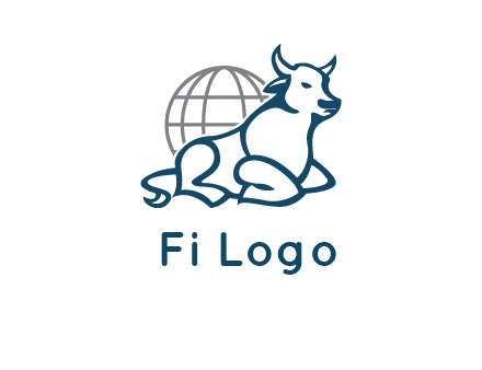 bull in front of globe logo