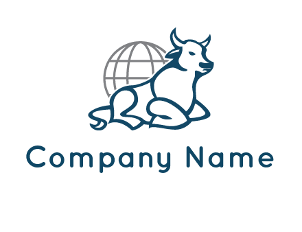 bull in front of globe logo