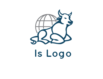 bull in front of globe logo