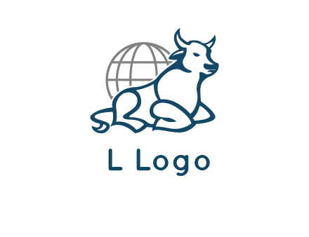 bull in front of globe logo