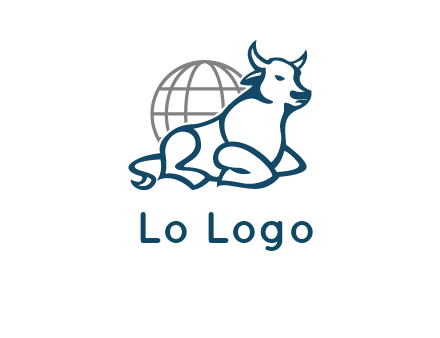 bull in front of globe logo