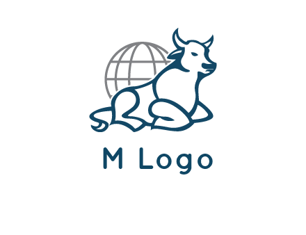 bull in front of globe logo