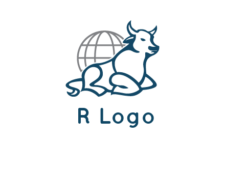 bull in front of globe logo