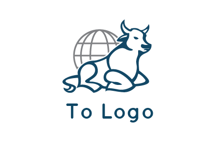 bull in front of globe logo