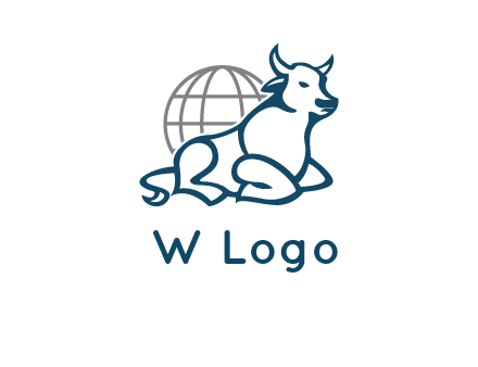 bull in front of globe logo