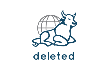 bull in front of globe logo