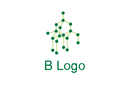 science or nuclear development logo with molecules logo