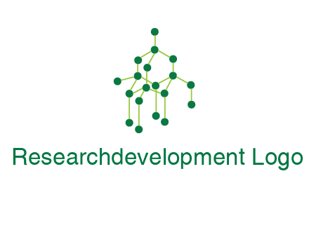 science or nuclear development logo with molecules logo