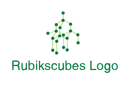 science or nuclear development logo with molecules logo