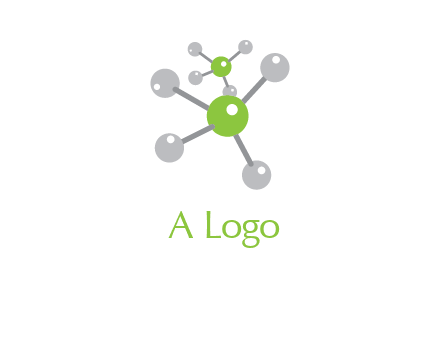 research logo with composition of molecules logo