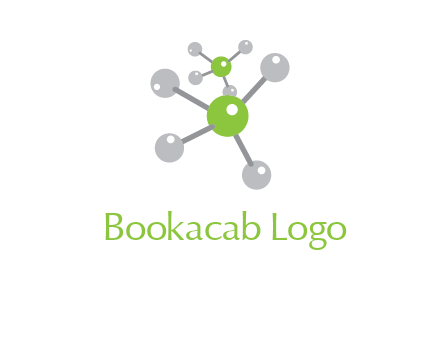 research logo with composition of molecules logo