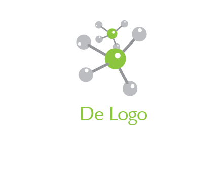 research logo with composition of molecules logo