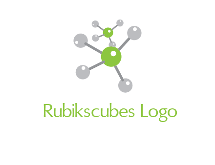 research logo with composition of molecules logo