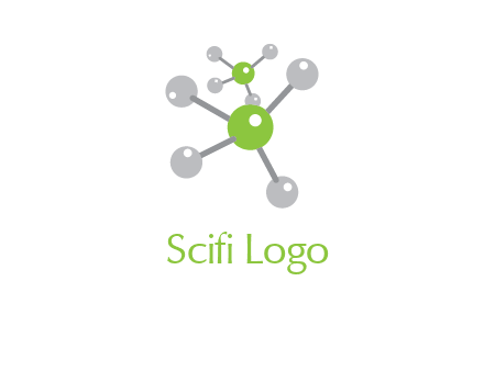 research logo with composition of molecules logo