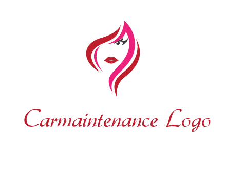 pink and red logo showing the face of a woman