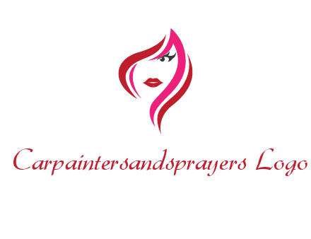 pink and red logo showing the face of a woman