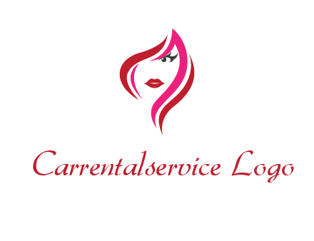 pink and red logo showing the face of a woman