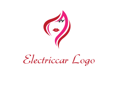 pink and red logo showing the face of a woman