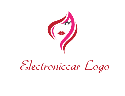 pink and red logo showing the face of a woman