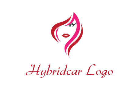 pink and red logo showing the face of a woman