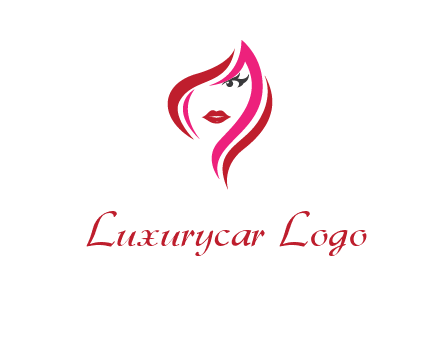 pink and red logo showing the face of a woman