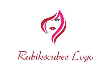 pink and red logo showing the face of a woman