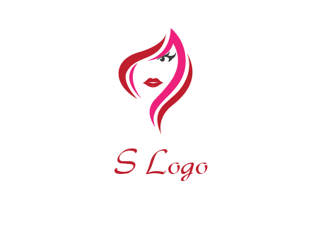 pink and red logo showing the face of a woman