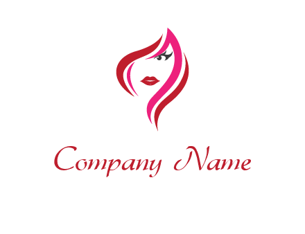 pink and red logo showing the face of a woman