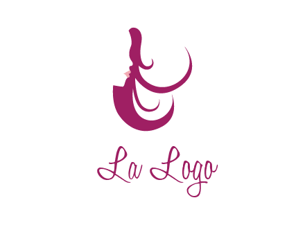 lips and hair of a woman logo