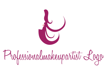 lips and hair of a woman logo