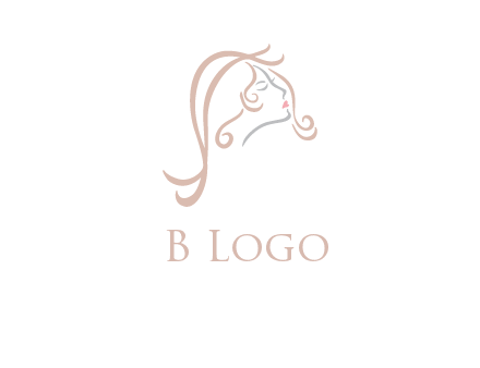 salon logo with a woman head illustration