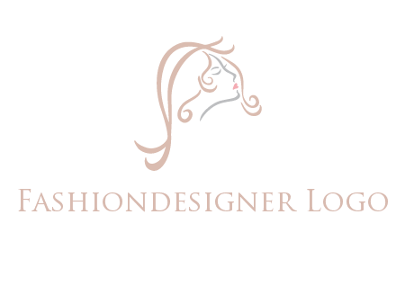 salon logo with a woman head illustration