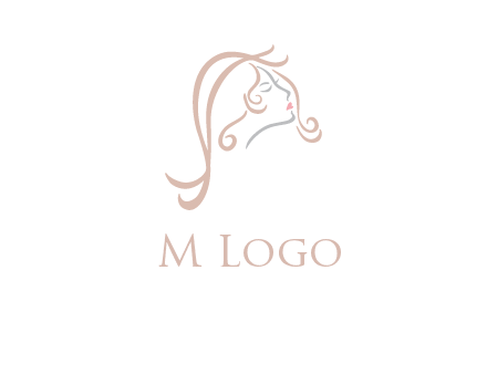 salon logo with a woman head illustration