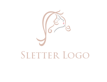 salon logo with a woman head illustration