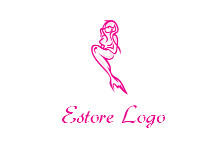 pink mermaid logo