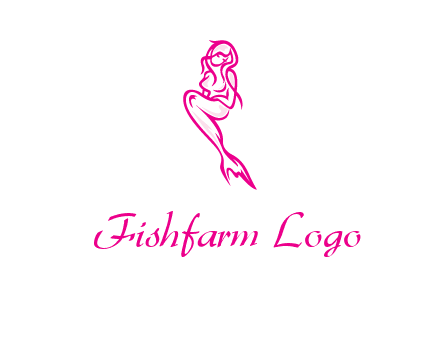 pink mermaid logo