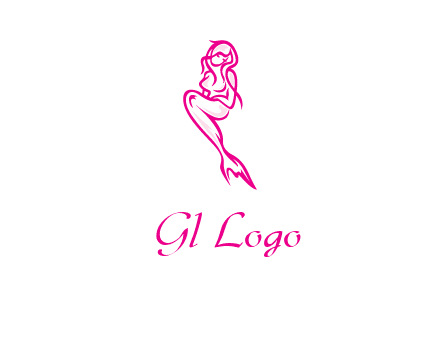 pink mermaid logo