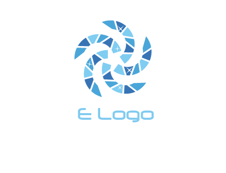 shiny gemstones swirl star logo