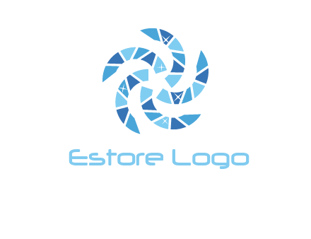 shiny gemstones swirl star logo