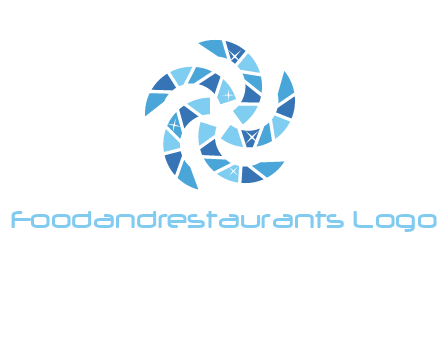 shiny gemstones swirl star logo