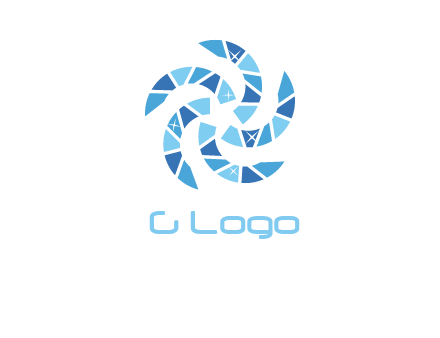 shiny gemstones swirl star logo