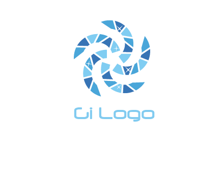 shiny gemstones swirl star logo