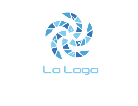 shiny gemstones swirl star logo