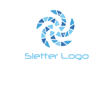 shiny gemstones swirl star logo